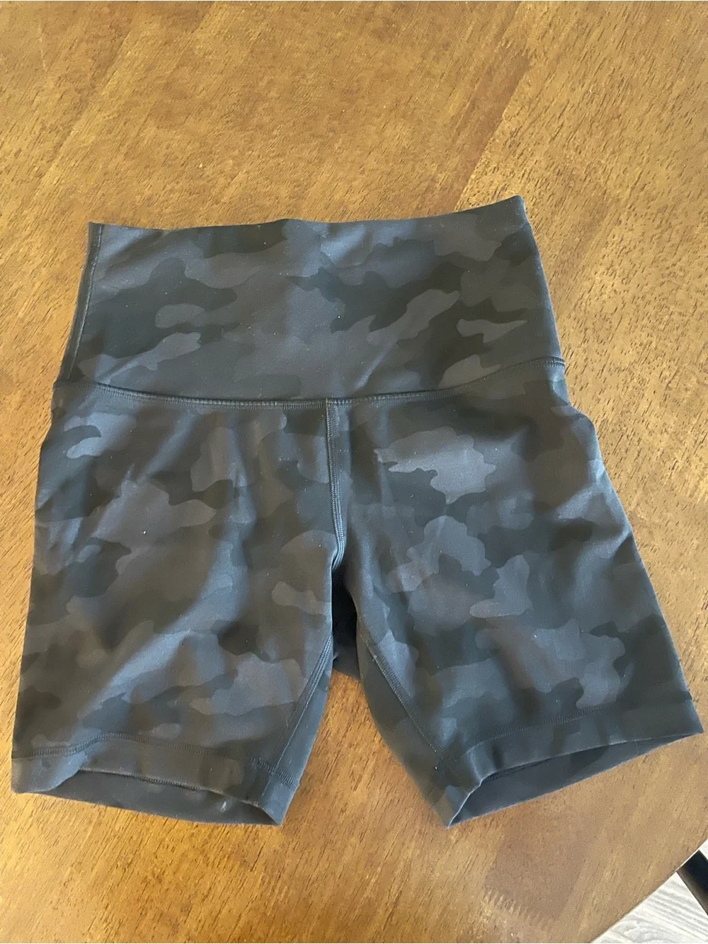 lululemon athletica Black Camo High-Rise 6 inch Bike Shorts